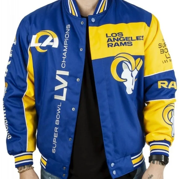2022 Los Angeles Rams Championship Jacket (XL,L)